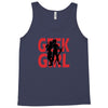 geek girl 3 4 sleeve baseball Tank Top