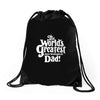 the world's greatest non biological dad Drawstring Bags