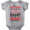 There's This Boy Who Stole My Heart He Calls Me Momma Baby Bodysuit