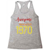 awesome since november 1970 Racerback Tank