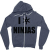 i heart ninjas Zipper Hoodie