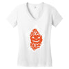 halloween pumpkins burst Women's V-Neck T-Shirt
