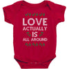 Love Actually Is All Around Ugly Christmas for dark Baby Bodysuit