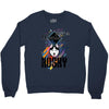 who loves husky Crewneck Sweatshirt