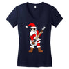 rock star santa claus father christmas Women's V-Neck T-Shirt