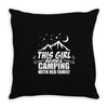 This Girl Loves Camping With Her Family Throw Pillow