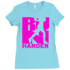run harder gym workout Ladies Fitted T-Shirt