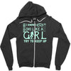 i ski like a girl Zipper Hoodie