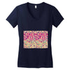 pink triangle print Women's V-Neck T-Shirt