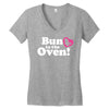 Bun in the Oven with Heart Baby Girl Women's V-Neck T-Shirt