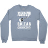 weekend forcast guitar with a chance of drinking Crewneck Sweatshirt