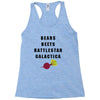 bears beets battlestar galactica Racerback Tank