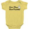 Want More Beer Please Black Baby Bodysuit