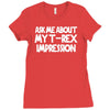 childrens ask me about my t rex flip Ladies Fitted T-Shirt