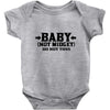 baby not midget do not toss Baby Onesie