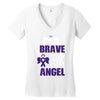 my dad was so brave god made him an angel Women's V-Neck T-Shirt