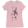 peace and love usa flag Ladies Fitted T-Shirt