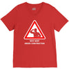 body under construction road sign V-Neck Tee