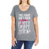 the fight ain't over so the party don't stop black Ladies Curvy T-Shirt