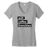 wifi, coffee, frenchies Women's V-Neck T-Shirt
