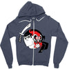 samurai jack and aku yin yang Zipper Hoodie