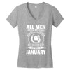 All Men Are Created Equal But Only the Best Are Born In January Women's V-Neck T-Shirt