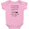 good book and coffee rectangle Baby Bodysuit