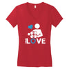 portal true love   aperture lab video gamer teleport online pc goal te Women's V-Neck T-Shirt