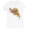 women's sugar skull purple Ladies Fitted T-Shirt