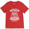 Super Cool Pops Of A Freaking Awesome Grandson V-Neck Tee