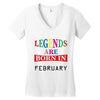 legends are born february Women's V-Neck T-Shirt
