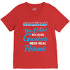Grandad Was Created because Grankids Need Real Heroes V-Neck Tee