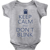 keep calm and don't blink Baby Onesie