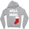 well hung endowed christmas stocking funny Zipper Hoodie
