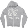 my brain is 80% song lyrics Zipper Hoodie