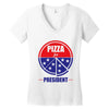 pizza for prez Women's V-Neck T-Shirt