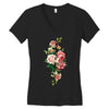 breast cancer flowers Women's V-Neck T-Shirt