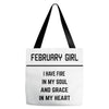 February Girl Tote Bags