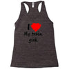 i love my train geek Racerback Tank