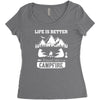 Life Is Better Around The Campfire Women's Triblend Scoop T-shirt