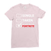 too busy playing fortnite White Logo Ladies Fitted T-Shirt