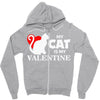 my cat is my valentine (2) Zipper Hoodie