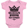 Queens Are Born In September Baby Onesie