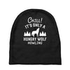 chill hungry wolf Baby Beanies