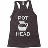 pot head coffee lover Racerback Tank