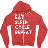 eat sleep cycle repeat Zipper Hoodie