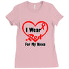 niece i wear a red heart ribbon Ladies Fitted T-Shirt