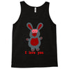 i love you bunny hare rabbit cupid couple kiss fun Tank Top