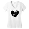 broken heart xxx black Women's V-Neck T-Shirt