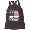 Lets Pray For Vegas, God Bless Racerback Tank